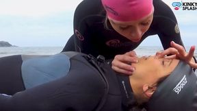 Beach Resuscitation Practice & CPR In Wetsuits - MOV