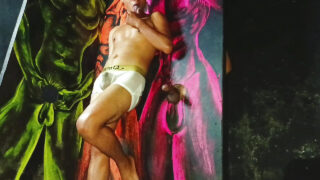 Sexo oral, masturbação, sem camisinha, webcam, vestido – filme caseiro de jovens travestis gays amadores, com pau grande sendo fodido no cu