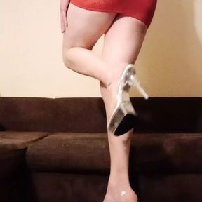 Just a little teasing with my bubble butt in a dress and high heels