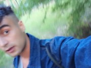 Piss mess - 3 times pissing with uncut cock public - cock and balls out of jeans