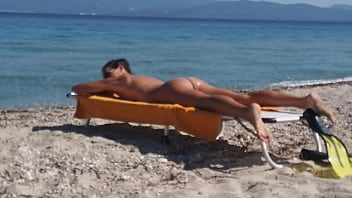 Raunchy solo jerk-offs on sun-kissed naturist coastlines