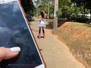 My friend controls my lush while I skate in the park, it is nice to go outside again!