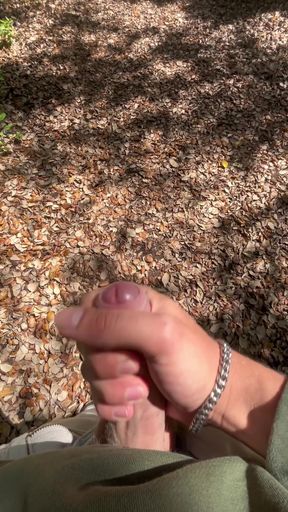 Horny Bro Takes his Hard Cock out for a Walk