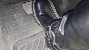 Evalynn Revving in Black Motorcycle Boots
