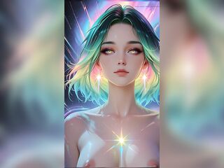 Cosmic Neon Beauty Portrait with Luminous Eyes Dreamlike Fantasy Ai Art Slideshow
