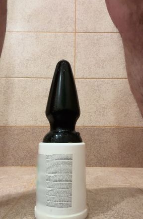 Huge butt plug fucking sloppy anal gape pierced 10mm apadravya cock