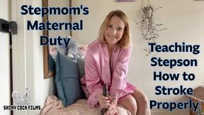 Stepmoms Maternal Duty: Teaching Stepson How to Stroke Properly - Jane Cane, Shiny Cock Films