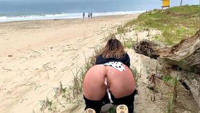 Anally inseminated a bored stranger milf on the beach