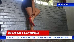 Scratching her feet while wearing stiletto heels (3)
