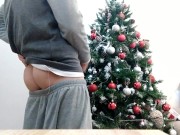 🎄🎅❄Merry Christmas Handsome Boy in Pajamas Jerks Off in Front of the Tree! Santa Claus I Want A Bi