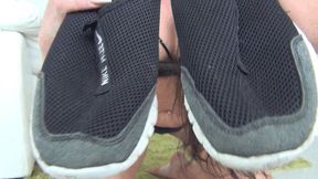 Cut up black summer sneakers bb