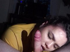 Big-Titted Babe Loves Sucking Cock