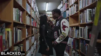 Curvy Brunette Seduces Nerdy Guy with Massive Cock in Interracial Fuck