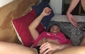 Shemale gets blowjob and fucks guy