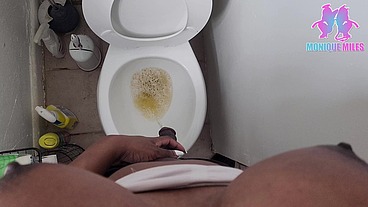 Flopping My Big Dick And Tits Out For A Nice Piss