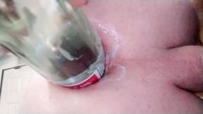 Enjoying a bottle up my ass