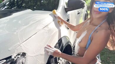Beautiful car wash girl gets fucked by one of her clients!