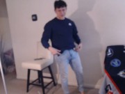 Dirty Sly Hunk Completely Naked Jerking! Let's Study His Every Cock Stroke!