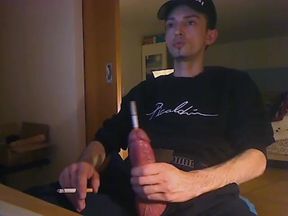Cumming with Cigarette in Cock