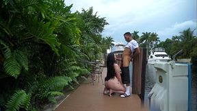 SUCKING DICK on a public BOAT DOCK
