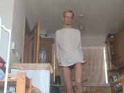 Skinny teen shows off his skinny long legs