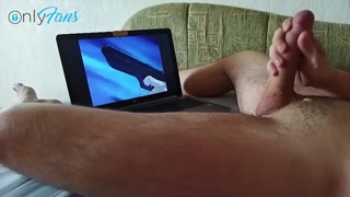 College Guy Watching Uncensored Hentai While Jerking Off With Sexy Moaning
