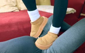 Boots and Fluffy Socks Cock Trampling, Femdom Jozi Trample
