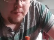 Anal fucking with food and eating