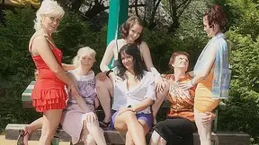 Six Horny Old And Young Lesbians Have A Dirty Wet Picnic - MatureNL