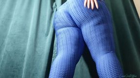 Blue Gathered Leggings
