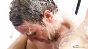 The blonde is mad about BDSM so she convinces her boyfriend to fuck her hard