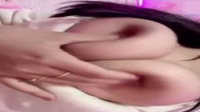 Long-haired babe gets a close-up blowjob