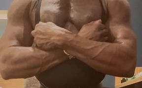 Black Muscle CD Heeled Slut Boots Prostate Wank