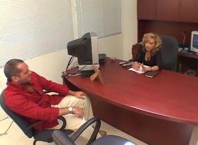 Busty MILF in stockings pleases a stud!