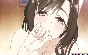 Big titted hentai maid rides