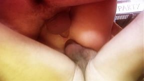 Nikki Kane jacks off on a massive cock and swallows