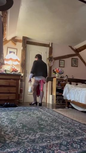 Dressed in a new little leopard skirt for an evening out