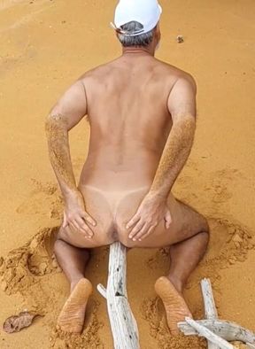 Ladysilva Naked on the Beach Horny with a Cock in Her Ass