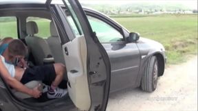 gay sucking his friedn striaghtj outdoor in the car