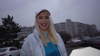 Pizza girl sucks a random dick and gets fucked too
