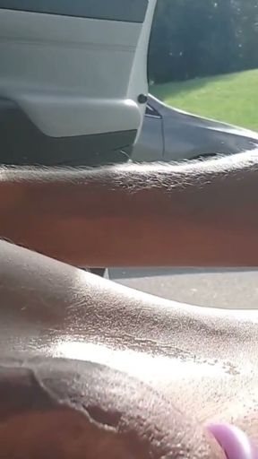 Busy parking lot jerk and cum   Clip 1