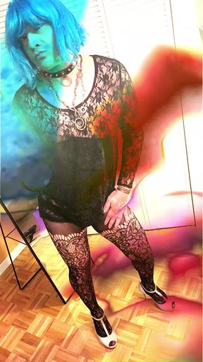 Sissy Slut Kandi In Lace &amp; Platform Heels