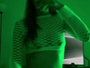 Latina Raver Girl Dances for Me Before We Fuck Under Neon Lights