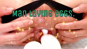 Eggs are put in and out of the bloomed ass-hole.