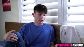 Young stepmom taking care of inexperienced stepson