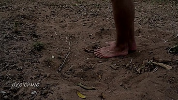 Feet in the hot sand