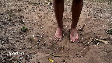 Feet in the hot sand