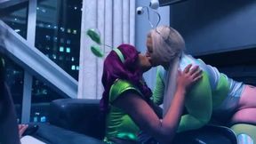 Hot ebony enormous booties and jugs rule at wild all-girl party