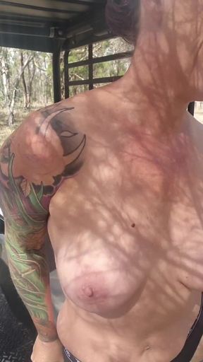Aussie Milf and Dilf get distracted outdoors.