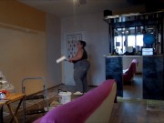 painting my livingroom, music: Golden Sunrise by Josh Woodward